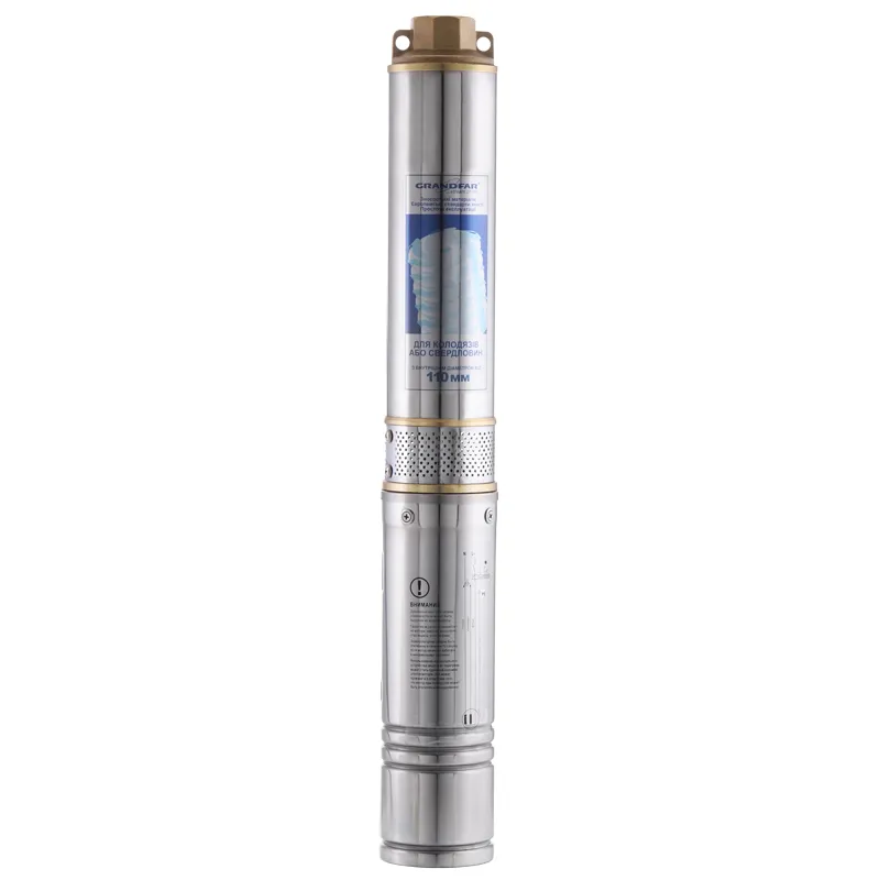 Скважинный насос Grandfar 4SDm2/6 с пультом (0.25 кВт, Q=3.9 м³/ч, H=43м Ø100мм) кабель 20 м