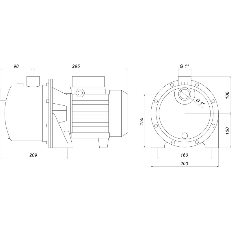 Насос відцентровий SAER M-99-N PL нерж. 0,75 кВт (3,6 м3/год, 48 м)