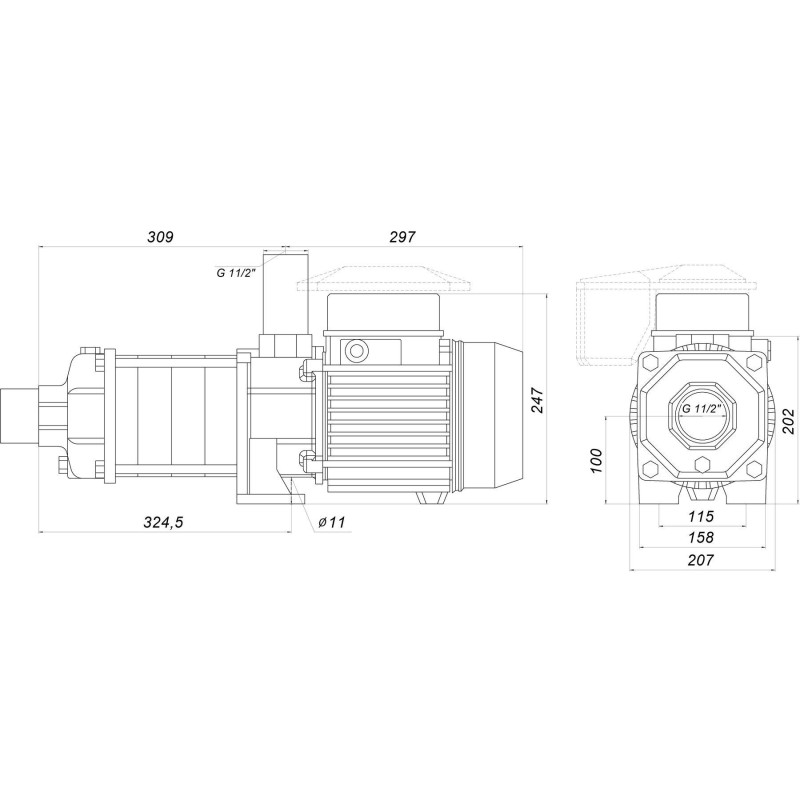 Насос відцентровий горизонтальний багатоступеневий OP-40/6 2.2 кВт SAER (14 м3/г, 64,5 м)