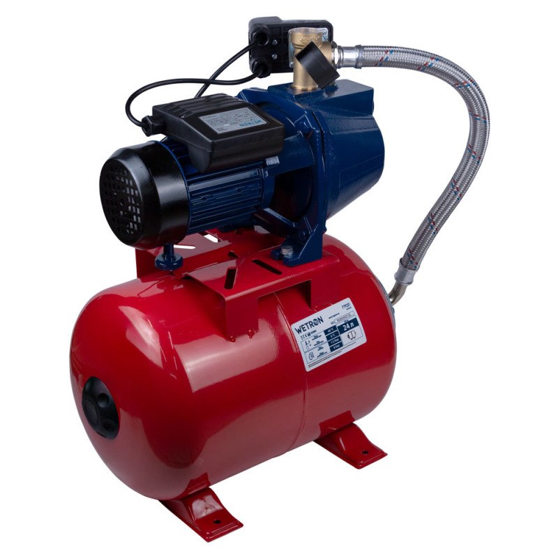 Насосна станція WETRON (775042/24) 0.75кВт Hmax 45м Qmax 55л/хв (самовсмоктувальний насос) 24л 