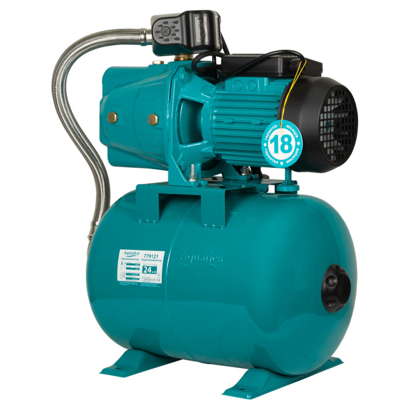 Насосна станція AQUATICA (775088/24) 1.1кВт Hmax 55м Qmax 70л/хв (самовсмоктуючий насос) 24л  
