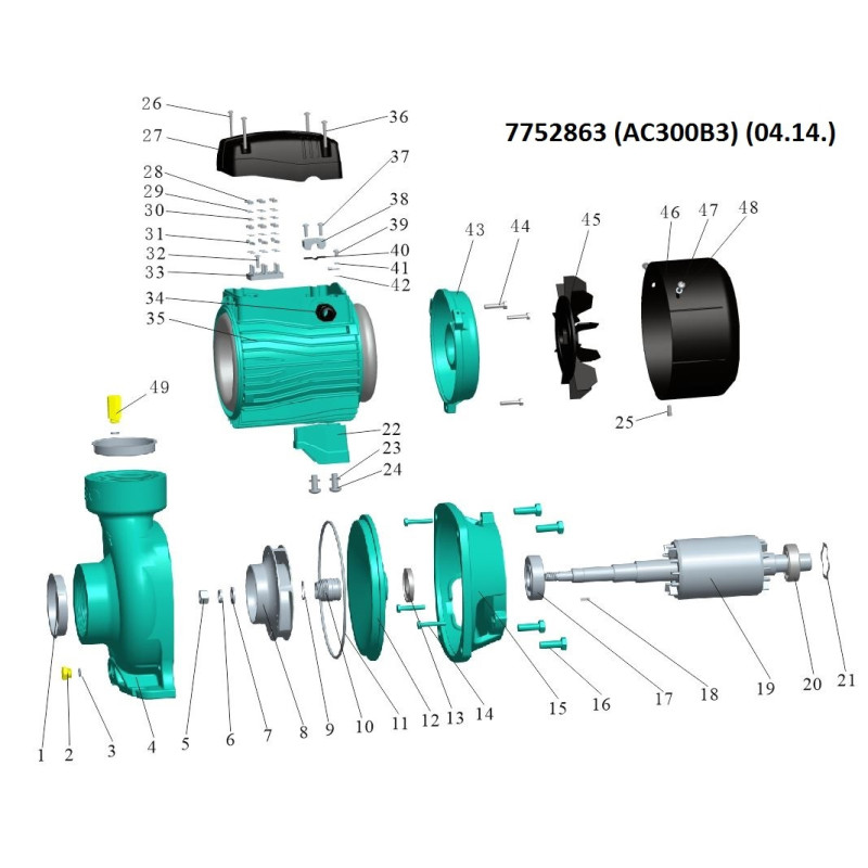 Насос центробежный 380В 3.0кВт Hmax 20м Qmax 1200л/мин 3" LEO 3.0 (7752863)