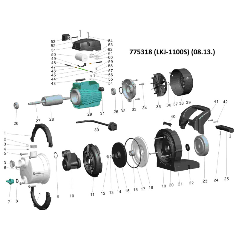 Насос відцентровий самовсмоктуючий 1.1кВт Hmax 46м Qmax 70л/хв (нерж) LEO (775318)