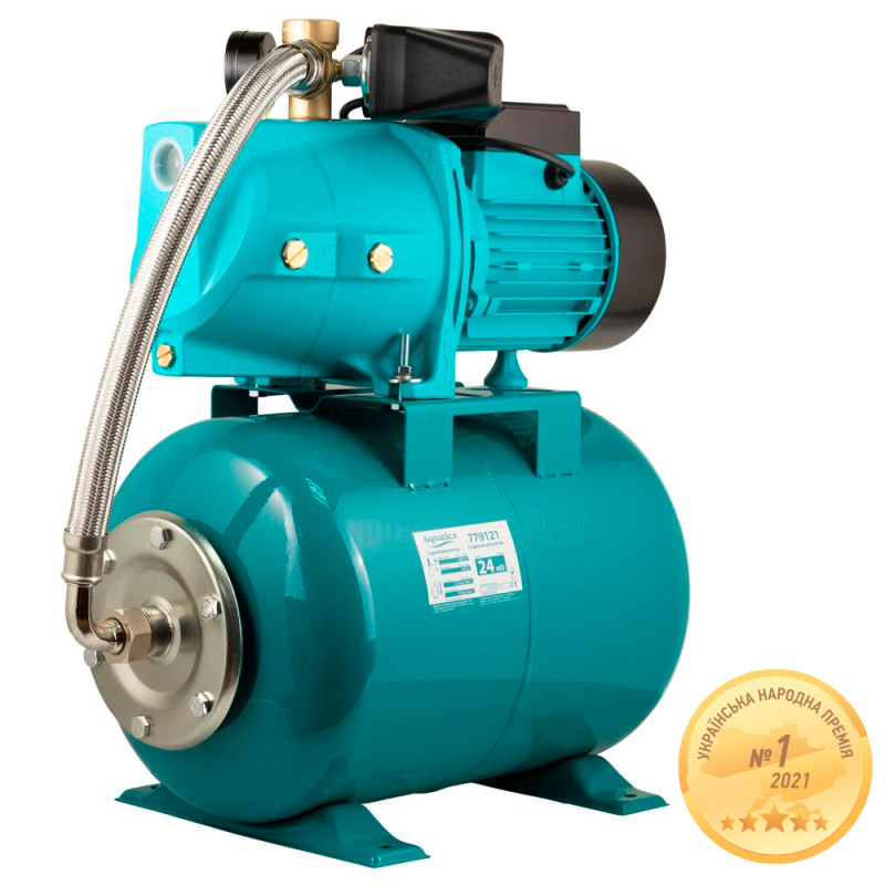 Насосна станція AQUATICA (775083/24) 0.75кВт Hmax 42м Qmax 80л/хв (самовсмоктувальний насос) 24л