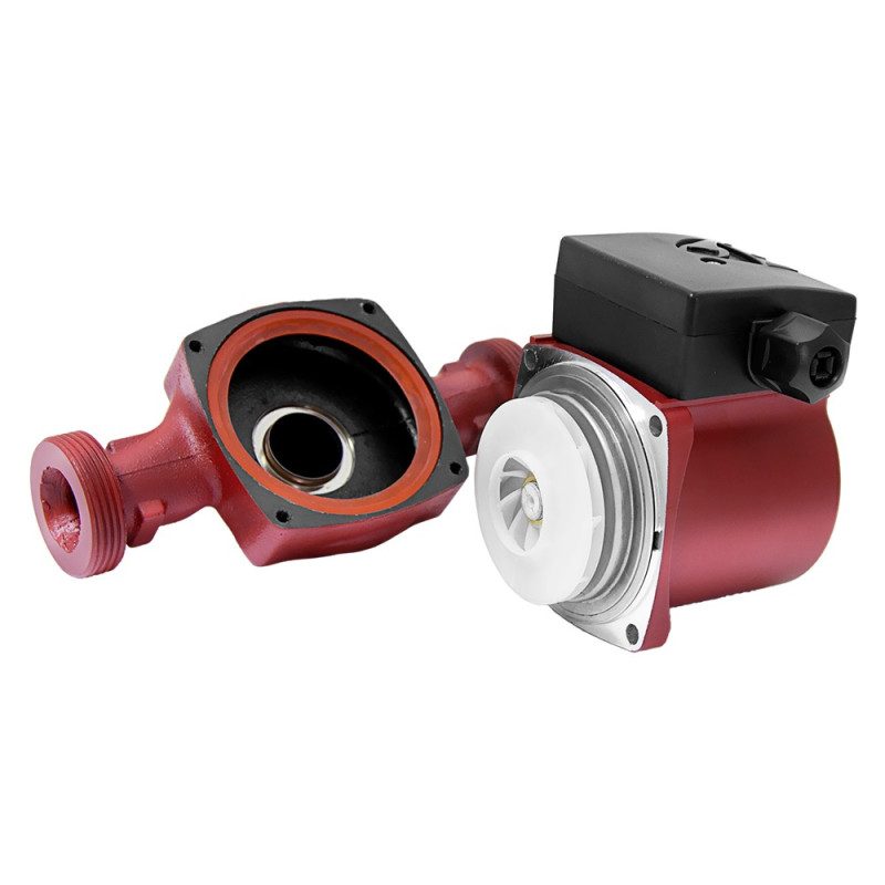 Насос циркуляційний 75Вт Hmax 4м Qmax 40л/хв Ø1 1/2" 180мм бордо + гайки Ø1" WETRON LР525-4/180В (774212)