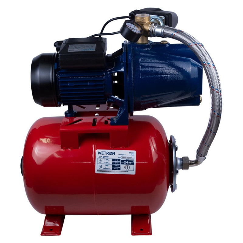 Насосная станция WETRON (775038/24) 1.1кВт Hmax 52м Qmax 70л/мин (самовсасывающий насос) 24л