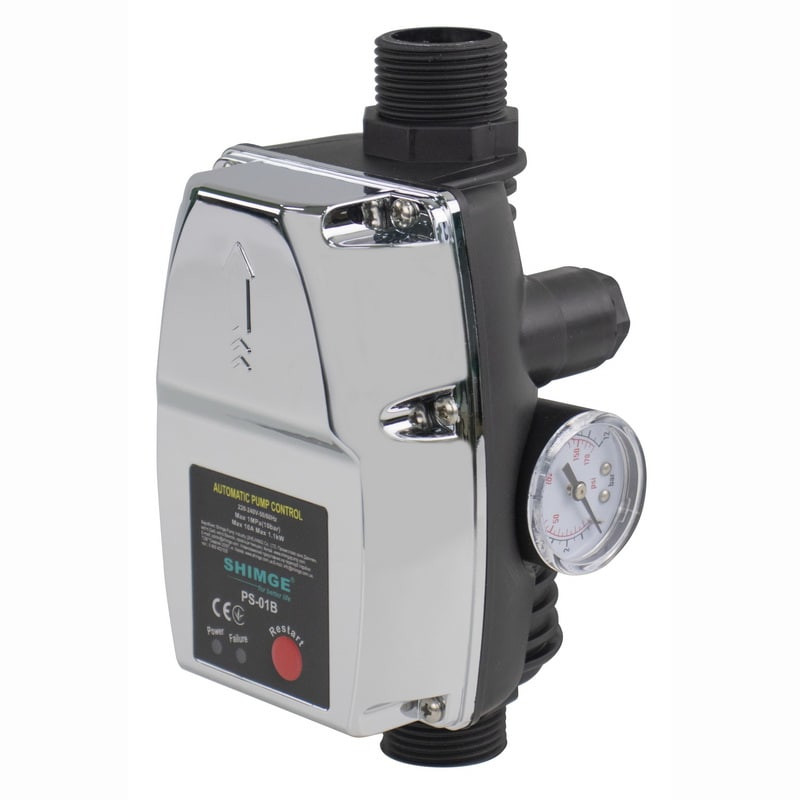 Контролер тиску SHIMGE PS-01B з манометром (1,1 кВт)