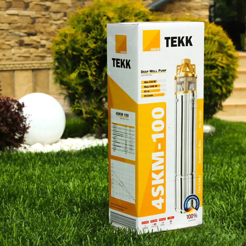 Насос глибинний TEKK HAUS  4SKM 100 15м кабель з пультом