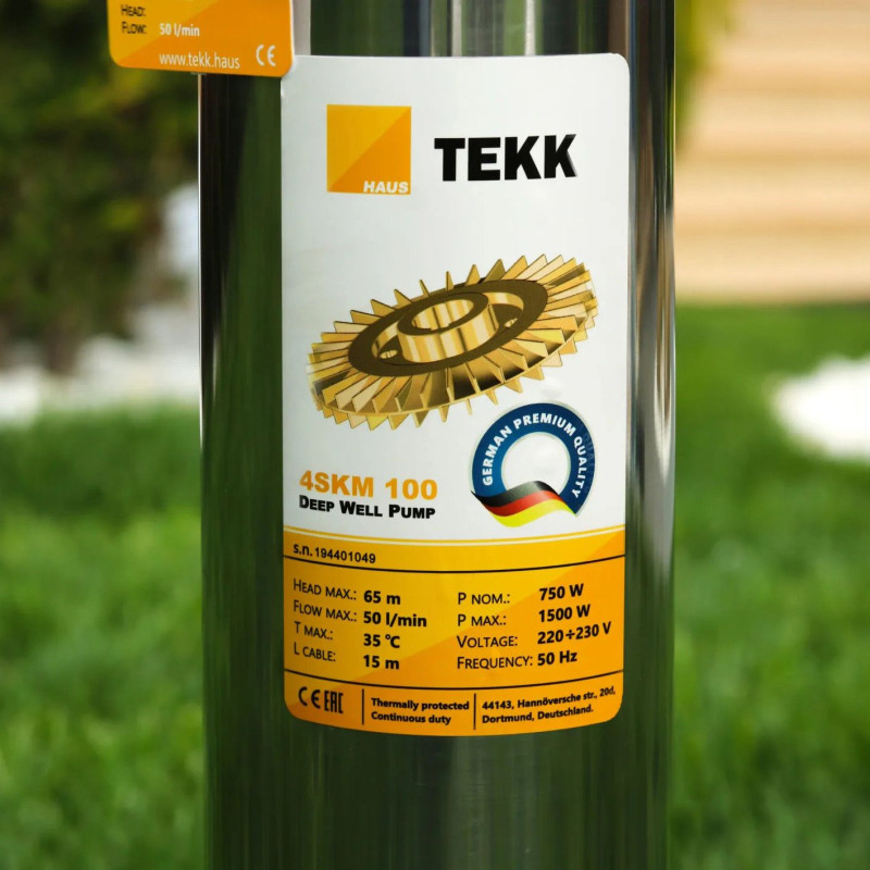 Насос глибинний TEKK HAUS  4SKM 100 15м кабель з пультом