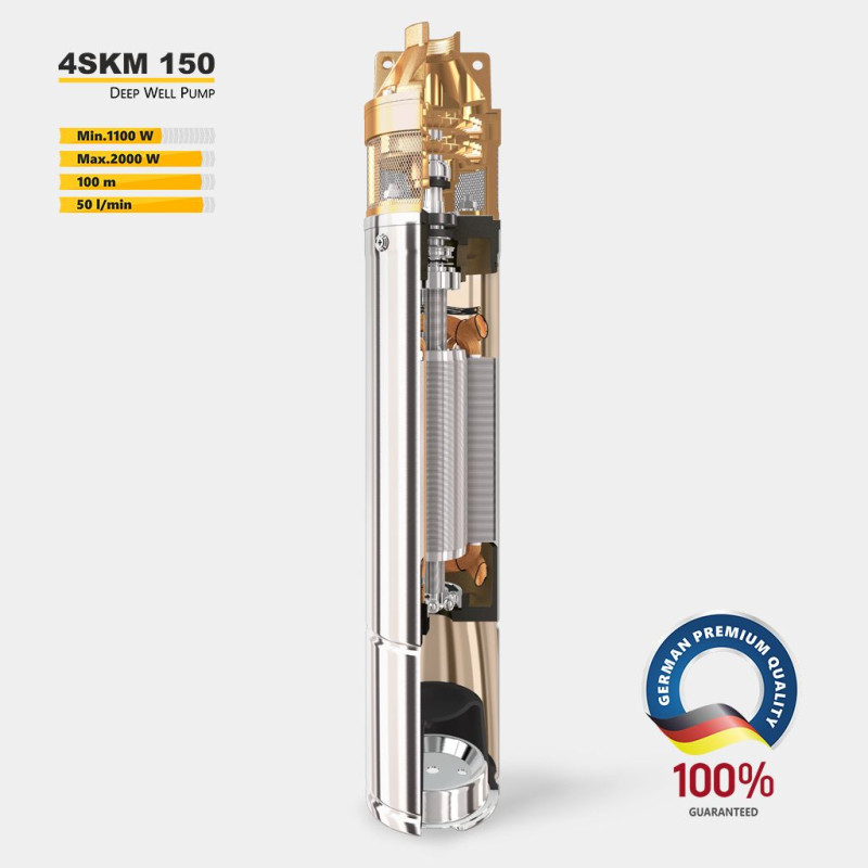 Насос глибинний TEKK HAUS 4SKM 150 40м кабель з пультом 