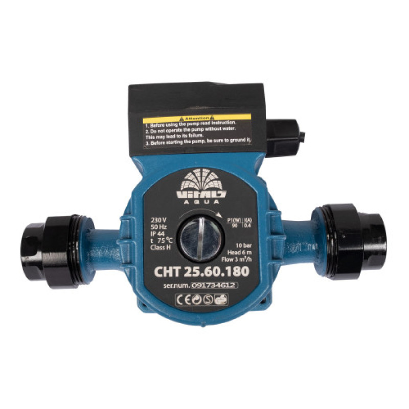 Циркуляционный насос Vitals Aqua CHT 25.60.180 (90 Вт, Q 4,0 м³/ч, H 6 м) 