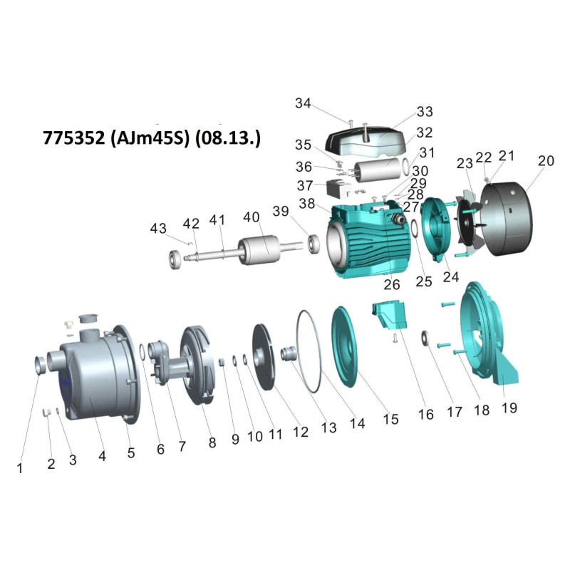 Leo 3.0 AJm75S (775354) (0.75кВт Hmax 47м Qmax 55л/хв) - Насос відцентровий самовсмоктуючий