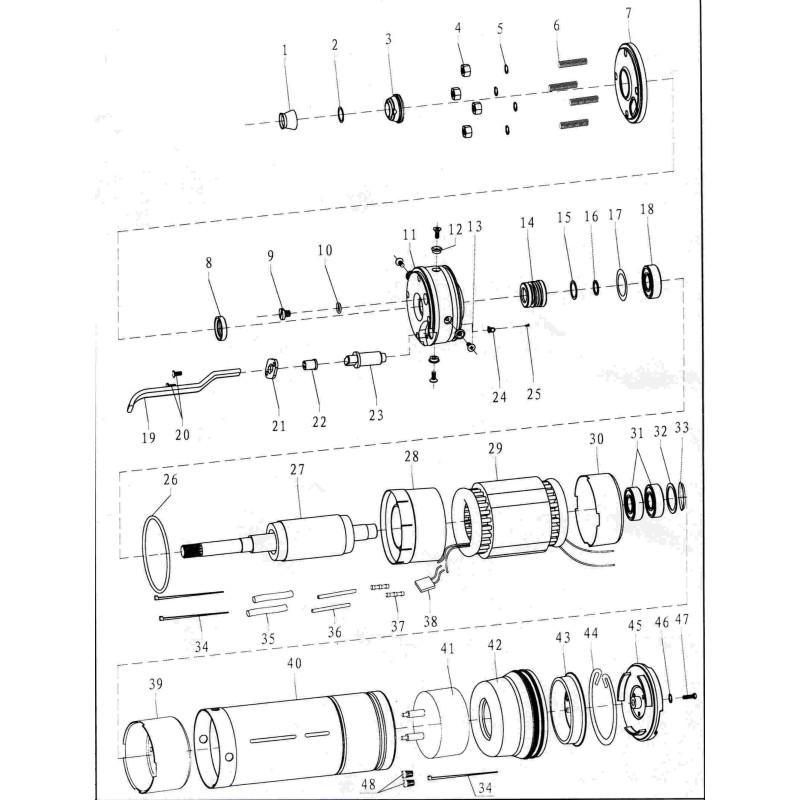 AQUATICA 4SDm2/8 (DONGYIN) (777121) 0.37кВт H 56(44)м Q 55(33)л/хв Ø102мм - Насос відцентровий свердловинний