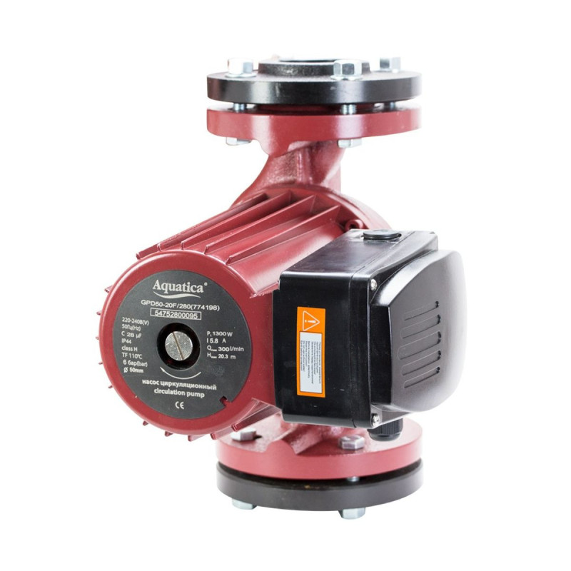 AQUATICA GPD 65-10F/300 (774159) Насос циркуляционный фланцевый (1.0кВт Hmax 10.3м Qmax 500л/мин DN65 300мм + фланец)