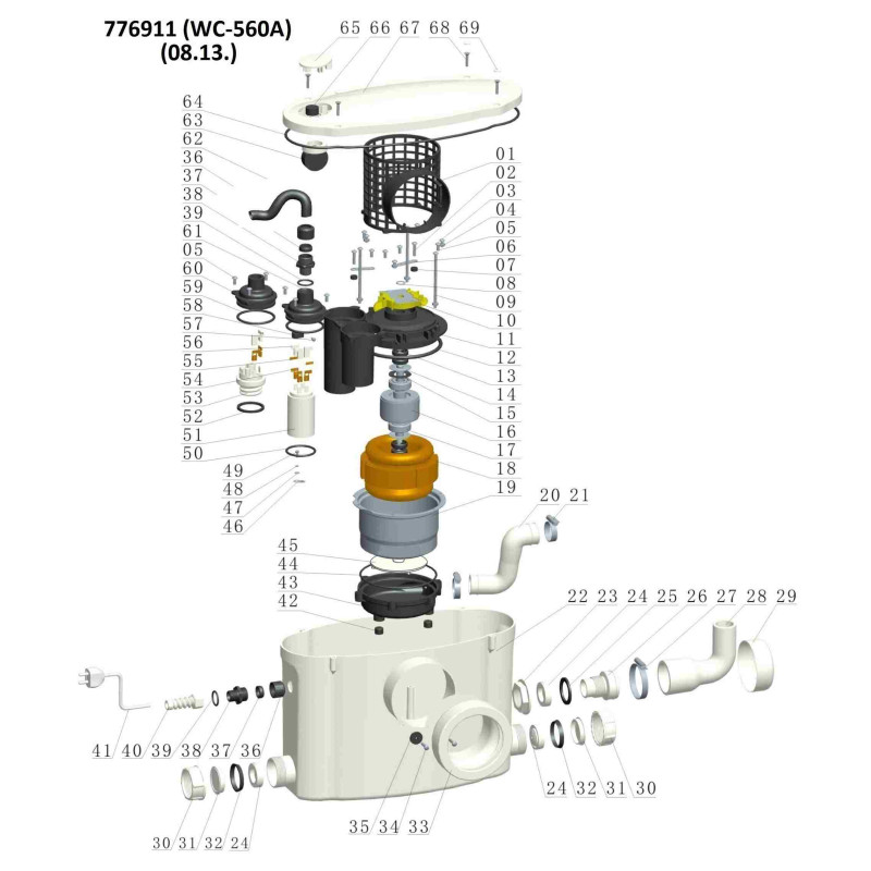 Leo WC 560A (0.37кВт Hmax 6.5м Qmax 80л/хв) - Каналізаційна установка