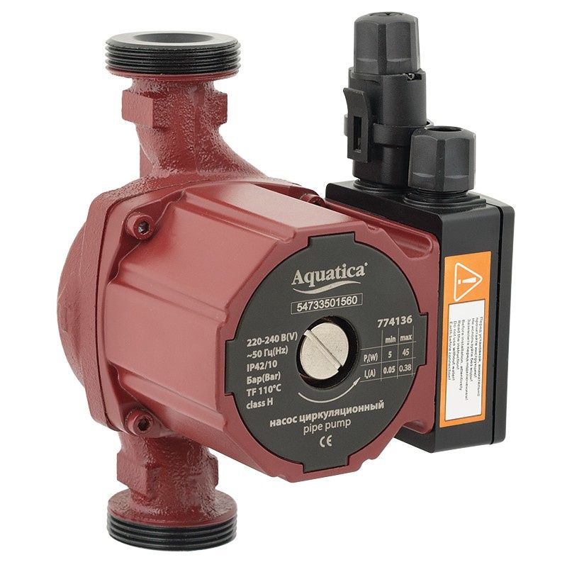 AQUATICA GPA25-6/180 II (774136) 45Вт Hmax 6м Qmax 50л/хв Ø1½ 180мм - Насос циркуляційний енергозберігаючий