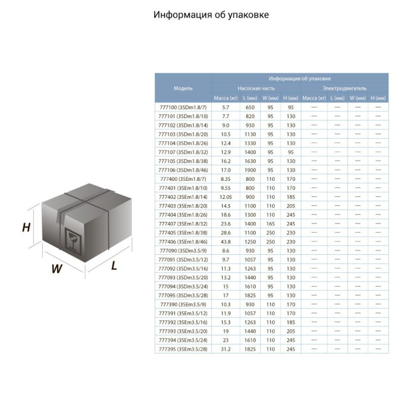 Насос свердловинний Dongyin 3 SDm 1.8/14 (777102) (0.37кВт H 60(46)м Q 45(30)л/хв Ø80мм)