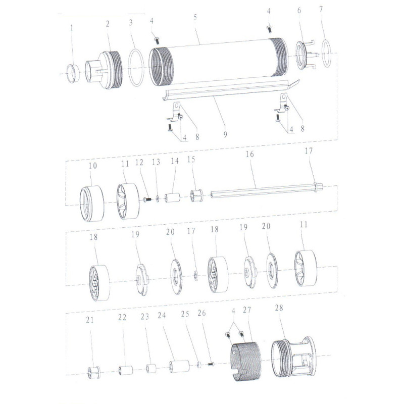 Насос свердловинний Dongyin 3 SDm 1.8/14 (777102) (0.37кВт H 60(46)м Q 45(30)л/хв Ø80мм)