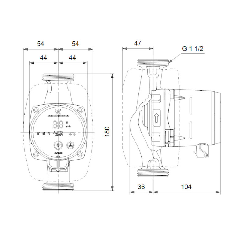 Циркуляційний насос Grundfos ALPHA3 25-60 180 (99371959)