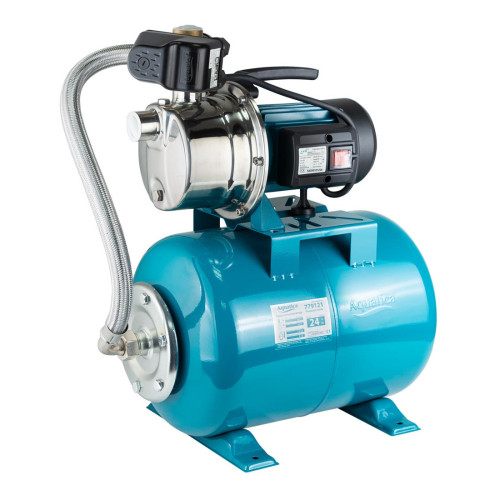 AquaticaLEO EKJ-1202SA5/UA (775314/24) Насосна самовсмоктувальна станція (1.2кВт Hmax 48м Qmax 80л/хв нерж 24л Україна)