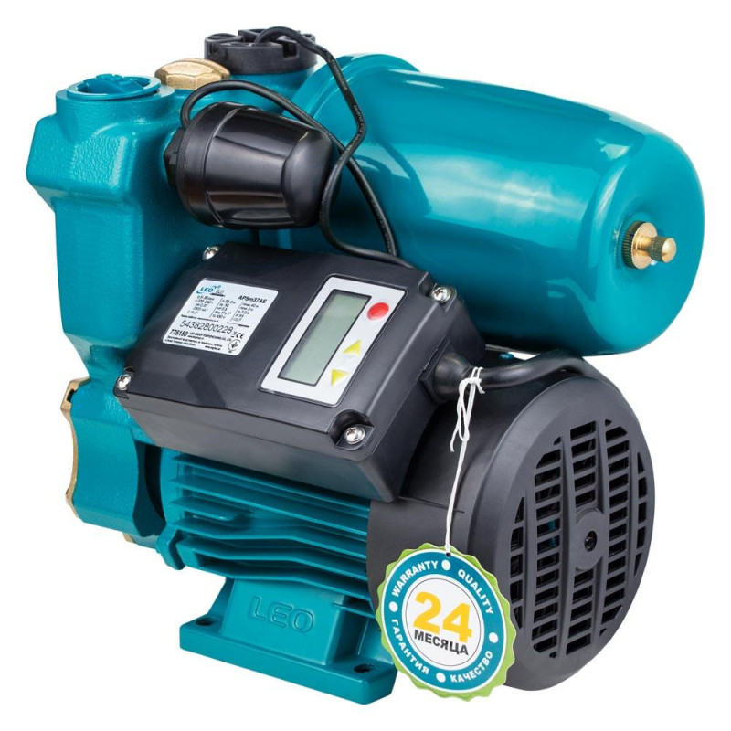 LEO 3.0 APSm75AE (776152) Насосна станція водопостачання (0.75кВт Hmax 63м Qmax 48л/хв (вихровий насос) 1л + регулятор тиску)