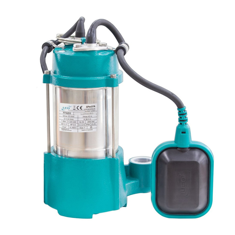 LEO SPm37A (773251) Насос дренажний садовий (0.37кВт Hmax 42м Qmax 35л/хв)