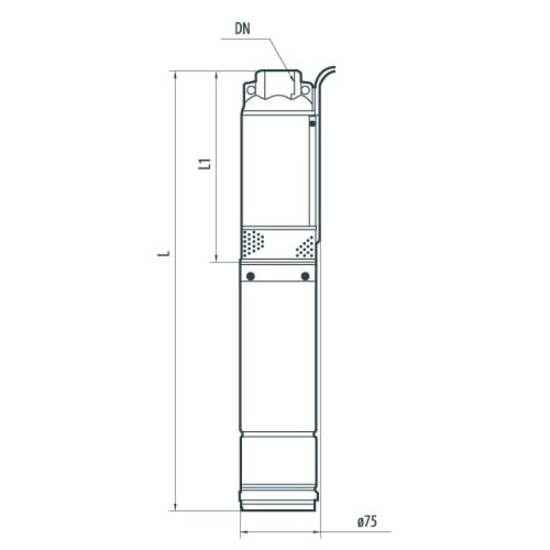 Скважинный насос NPO 75QJD 130-0,75 центробежный (кабель 10м, пульт)