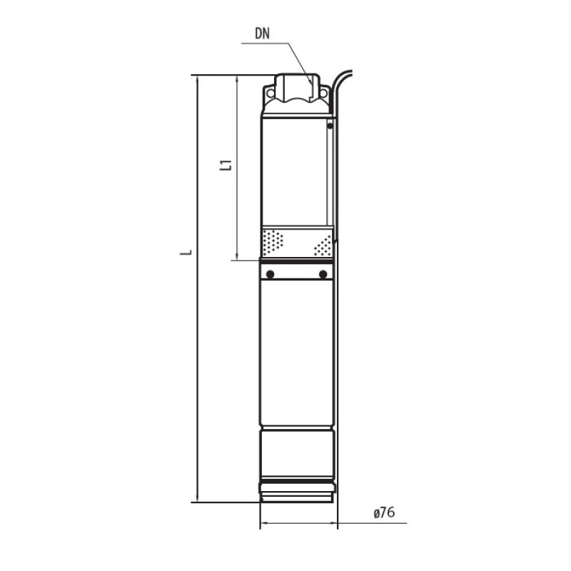 Насос свердловинний NPO 75SWS 1,2-75-0,55 відцентровий (муфта, кабель 2м)