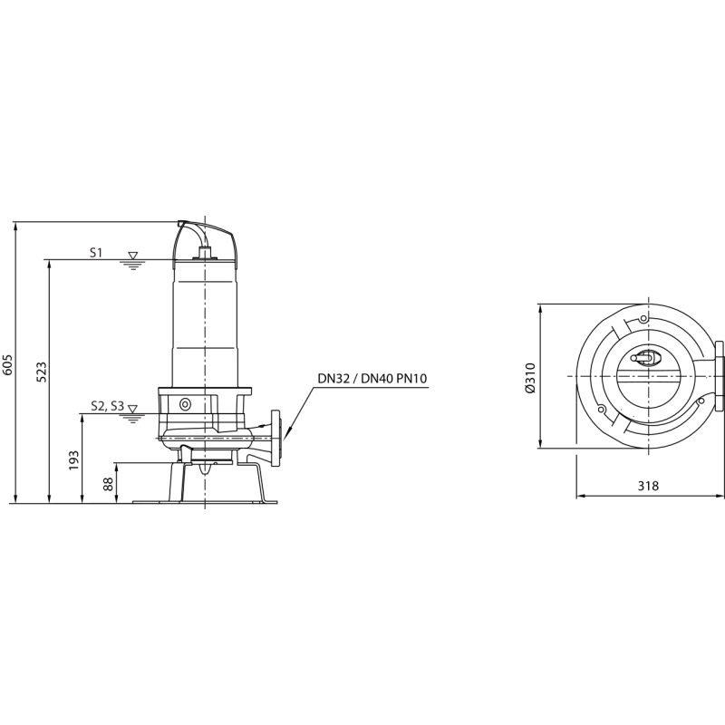 Wilo Rexa CUT GI03.26/S-T15-2-540 - Насос фекальный