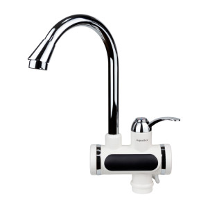 Кран-водонагреватель проточный JZ 3.0кВт 0.4-5бар для кухни гусак ухо на гайке AQUATICA (JZ-6B141W)