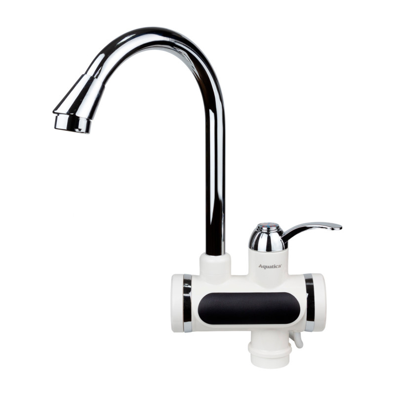 Кран-водонагреватель проточный JZ 3.0кВт 0.4-5бар для кухни гусак ухо на гайке AQUATICA (JZ-6B141W)