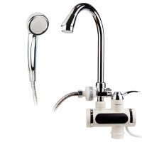 Кран-водонагрівач проточний JZ 3.0 кВт 0.4-5бар для ванни гусак вухо на гайці AQUATICA (JZ-6C141W)