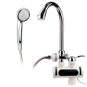 Кран-водонагреватель проточный JZ 3.0кВт 0.4-5бар для ванны гусак ухо на гайке AQUATICA (JZ-6C141W)