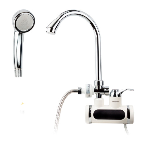 Кран-водонагрівач проточний JZ 3.0кВт 0.4-5бар для ванни гусак настінний вухо AQUATICA (JZ-7C141W)