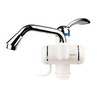 Кран-водонагрівач проточний LZ 3.0 кВт 0.4-5бар для раковини гусак вигнутий довгий на гайці AQUATICA (LZ-5A211W)