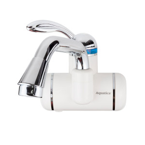 Кран-водонагрівач проточний LZ 3.0кВт 0.4-5бар для раковини гусак вигнутий довгий настінний AQUATICA (LZ-6A211W)