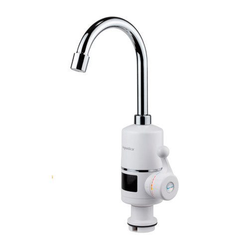 Кран-водонагрівач проточний NZ 3.0 кВт 0.4-5бар для кухні гусак вухо на гайці з дисплеєм AQUATICA (NZ-6B142W)