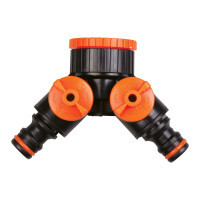 Адаптер-трійник з двома запірними кранами з внутрішнім різьбленням 1" та переходом 1"-3/4" Aquapulse АР1019