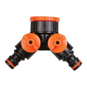 Адаптер-трійник з двома запірними кранами з внутрішнім різьбленням 1" та переходом 1"-3/4" Aquapulse АР1019