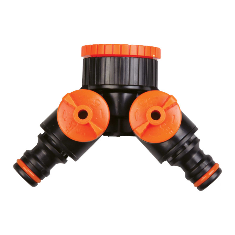 Адаптер-трійник з двома запірними кранами з внутрішнім різьбленням 1" та переходом 1"-3/4" Aquapulse АР1019