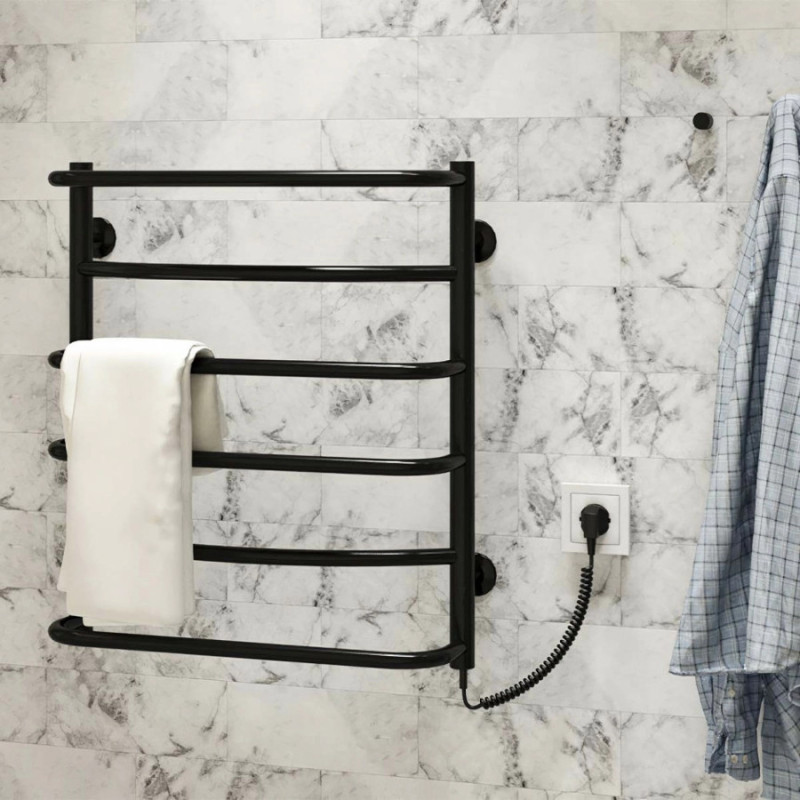 Полотенцесушитель электрический Deffi Аквамикс 500x600 правый, 60 Вт, черный