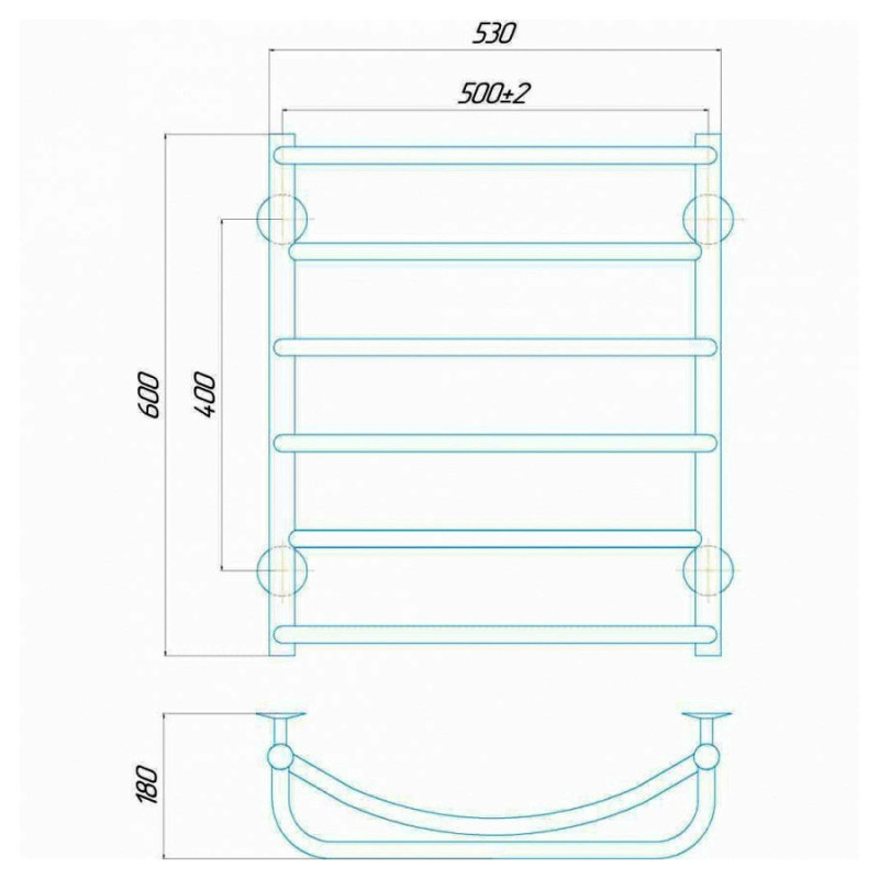 Полотенцесушитель электрический Deffi Аквамикс 500x600 правый, 60 Вт, черный