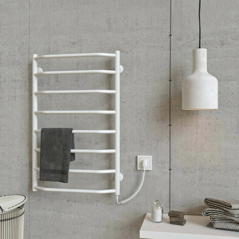 Полотенцесушитель электрический Deffi Трапеция 500x800 правый, 80 Вт, белый