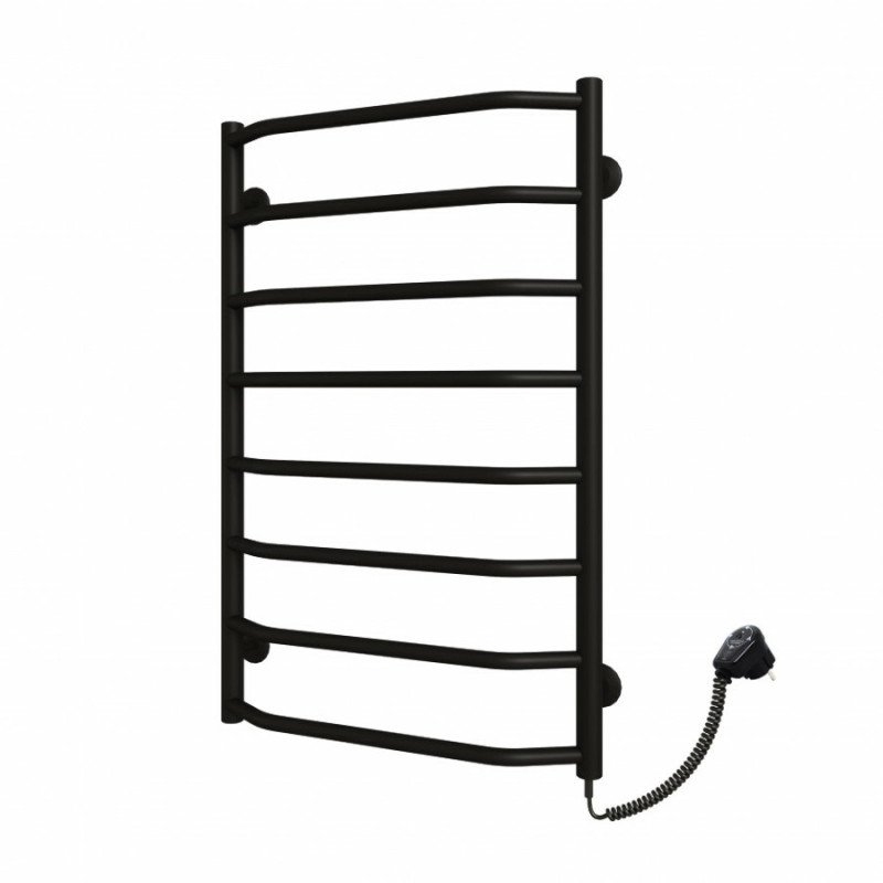 Полотенцесушитель электрический Deffi Трапеция 500x800 правый, 80 Вт, черный