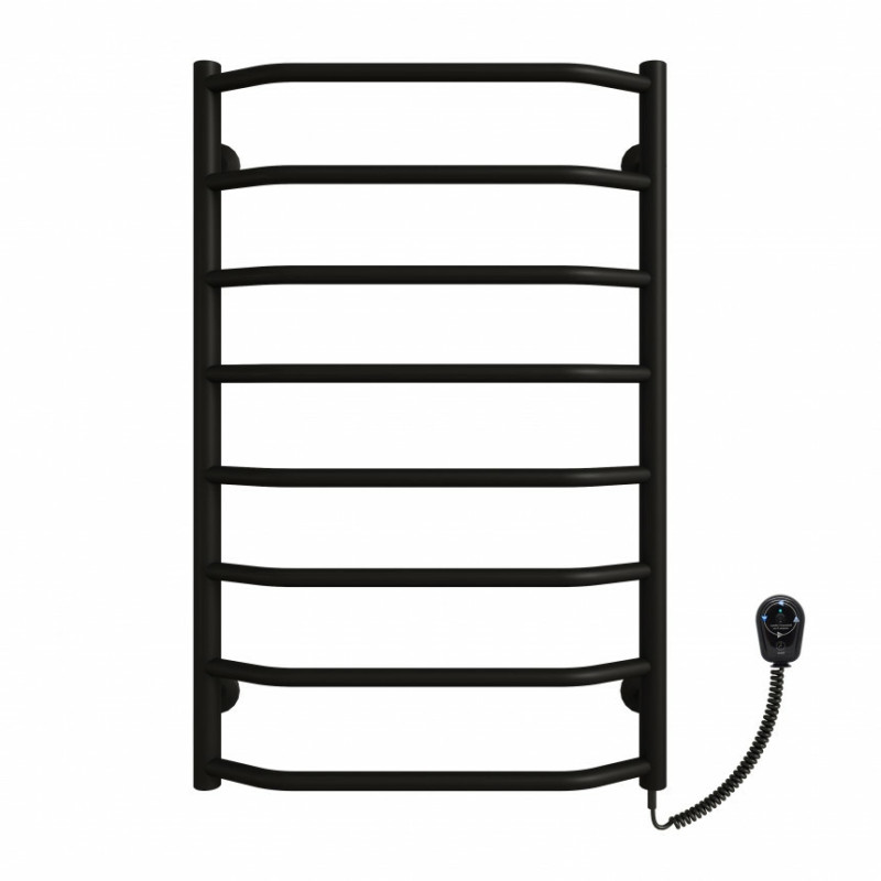 Полотенцесушитель электрический Deffi Трапеция 500x800 правый, 80 Вт, черный