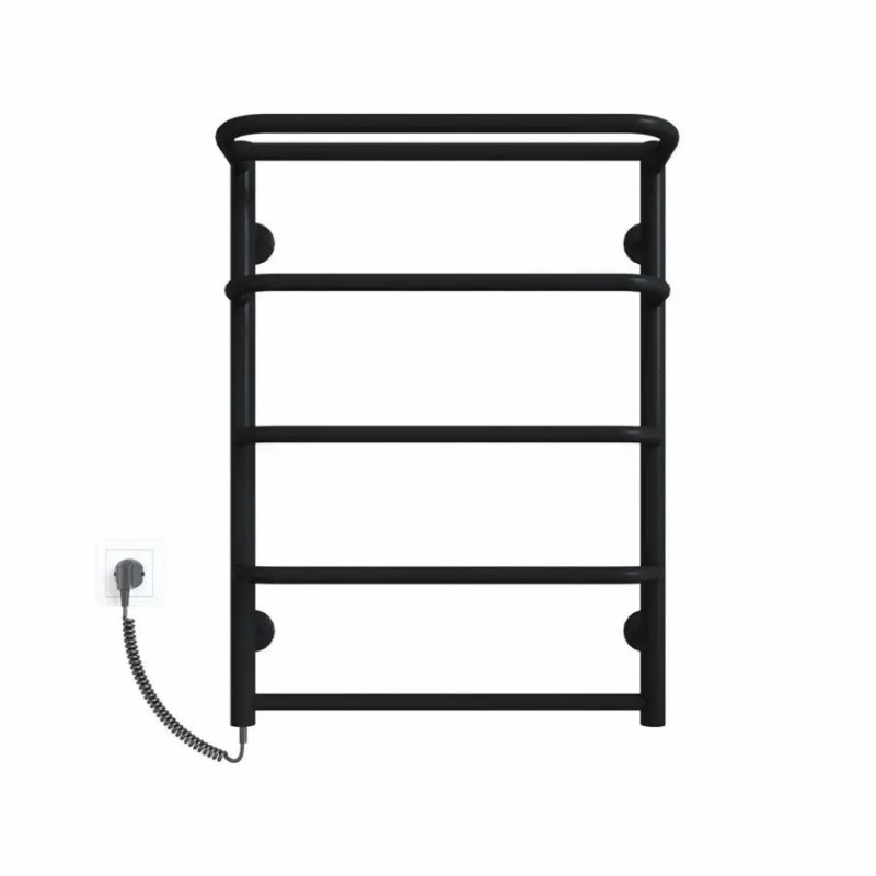 Рушникосушарка електрична Deffi Стандарт з полицею 500x700 лівий, 100 Вт, чорний