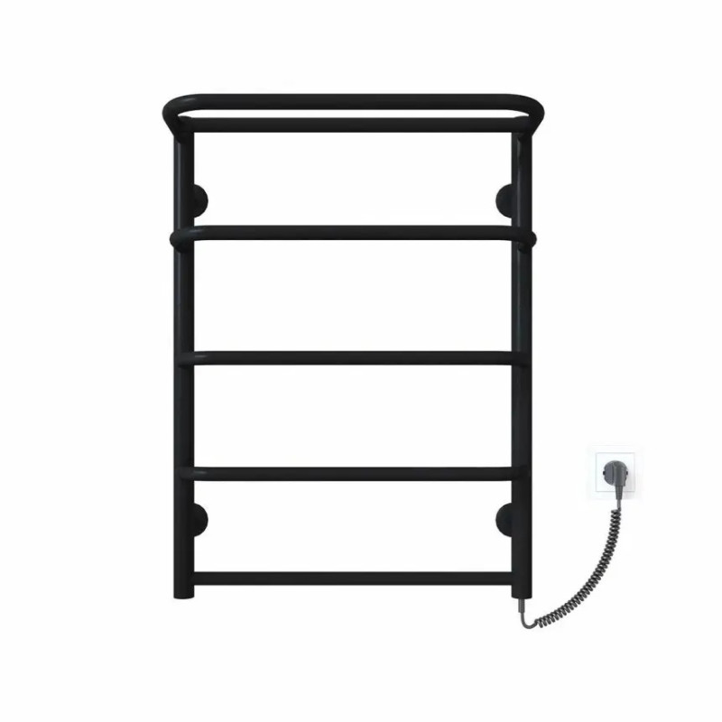 Рушникосушарка електрична Deffi Стандарт з полицею 500x700 правий, 100 Вт, чорний