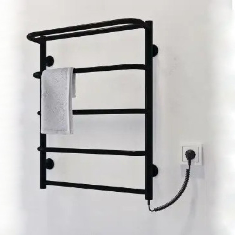 Рушникосушарка електрична Deffi Стандарт з полицею 500x700 правий, 100 Вт, чорний