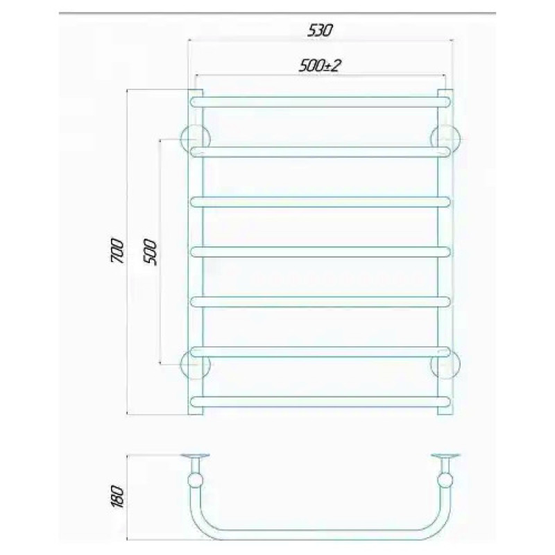 Рушникосушарка електрична Deffi Стандарт 500x700 правий, 100 Вт, білий