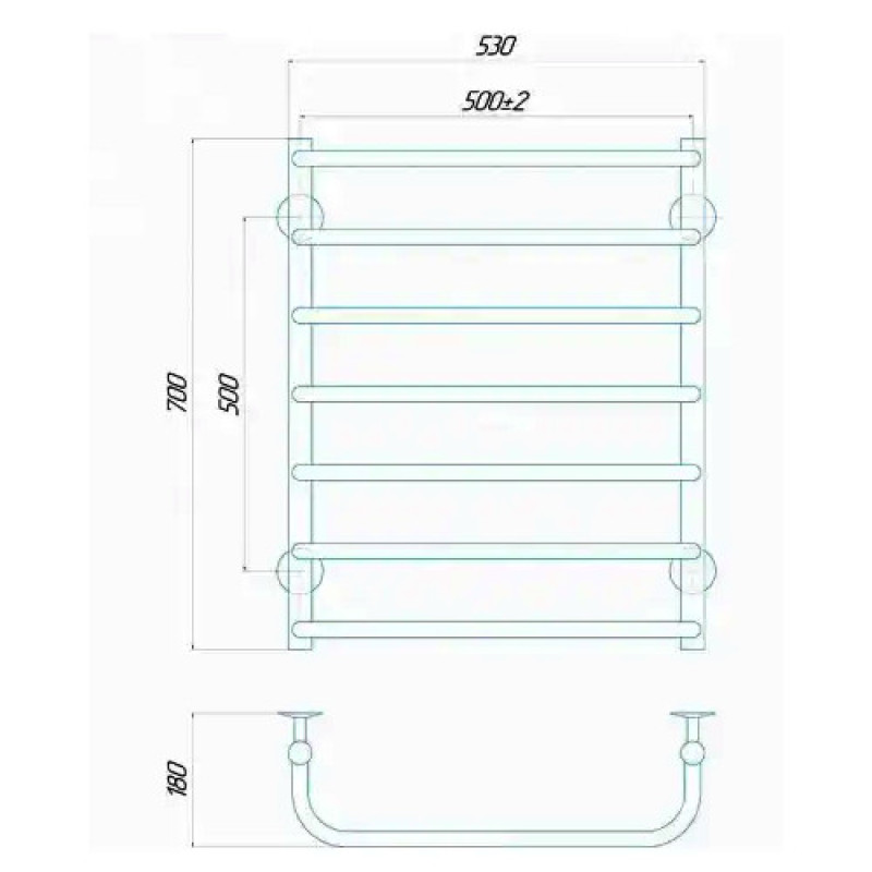 Полотенцесушитель электрический Deffi Стандарт 500x700 правый, 100 Вт, черный